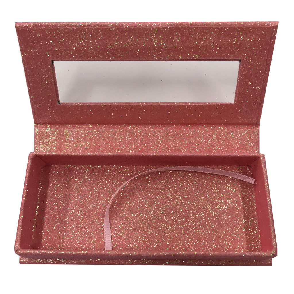 Glitter Orange Empty Eyelash Box Small Gift Box - eHair Outlet