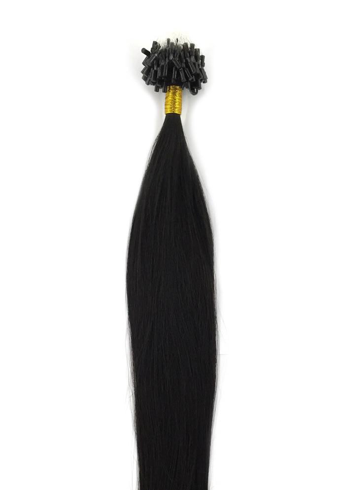 9A Micro Link Straight Human Hair Extension Natural Black - eHair Outlet