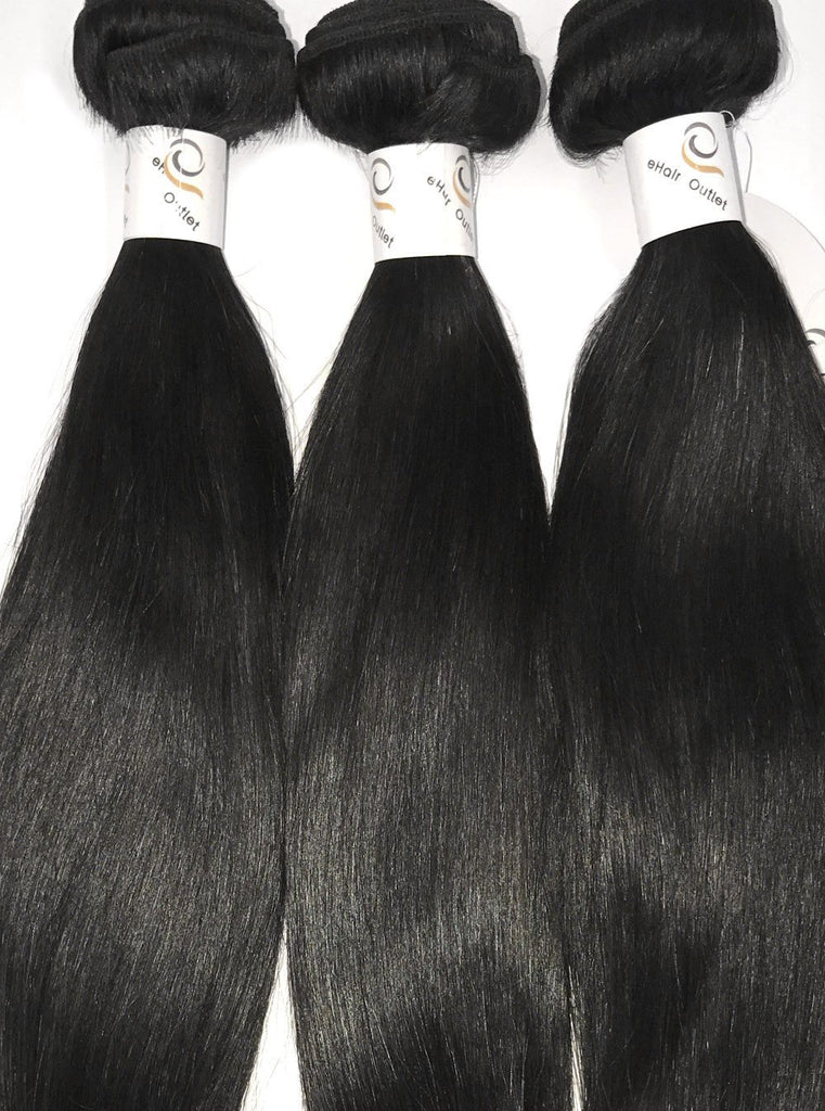 5A Brazilian 3 Bundle Set Straight Virgin Human Hair Extension 300g - eHair Outlet
